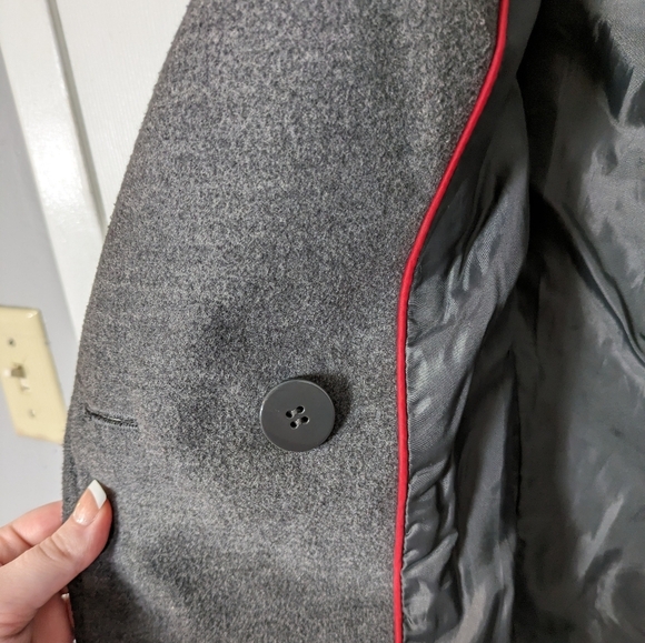 Preppy American Rag Double Breasted Grey Pea Coat Women's Size Large *FLAW* - Picture 8 of 10